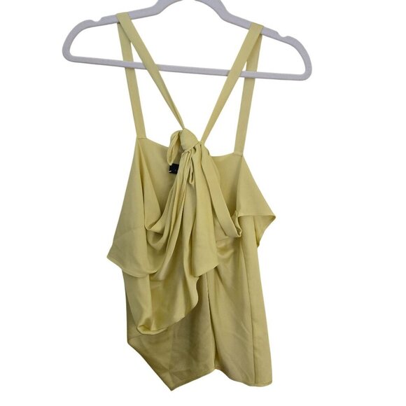 Robert Rodriguez Chartreuse/Yellow Unique Draped Tie Front Top Size 8 - Picture 2 of 7